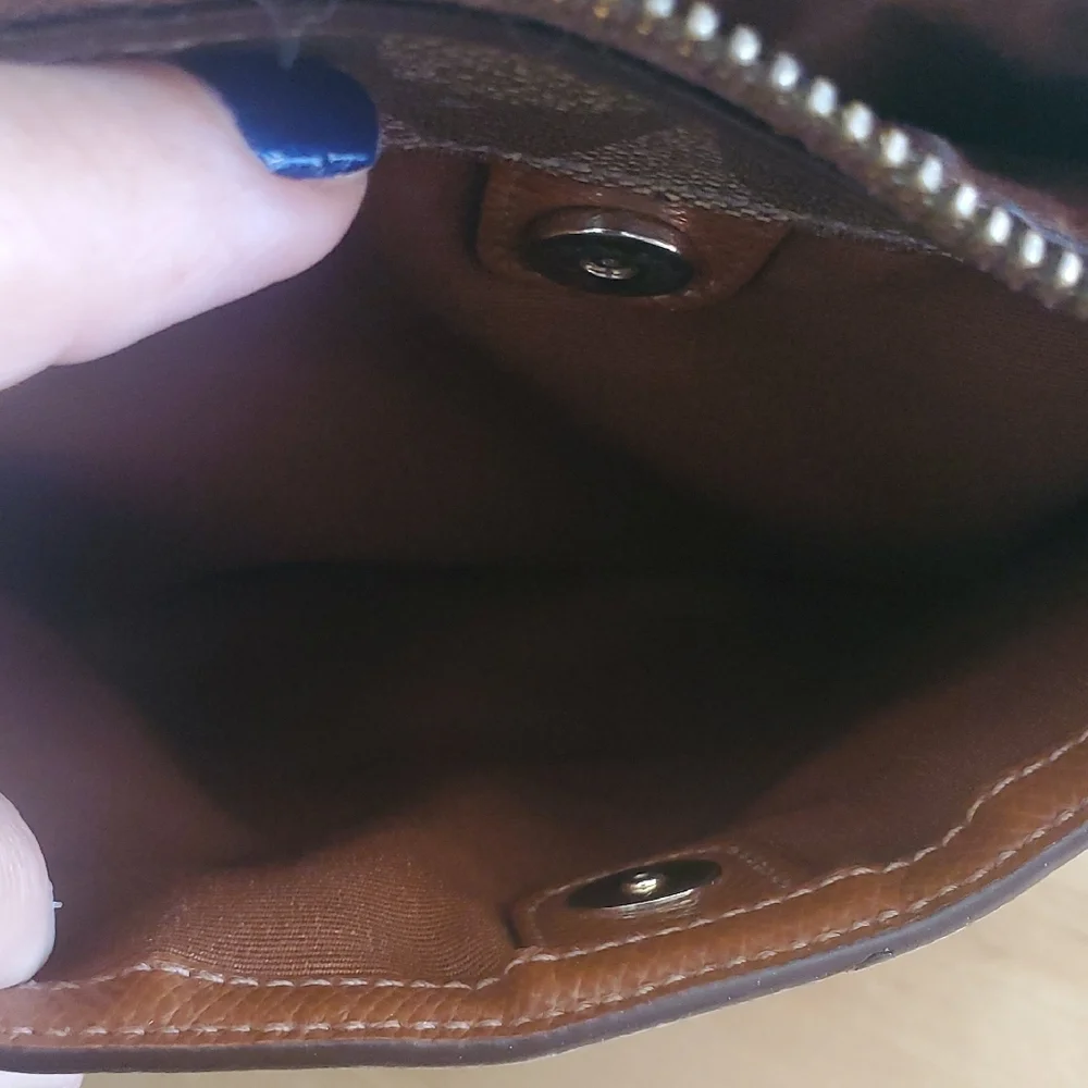 Coach Brown Monogram Canvas Crossbody/Shoulder Bag Project DIY Repair - Picture 13 of 15